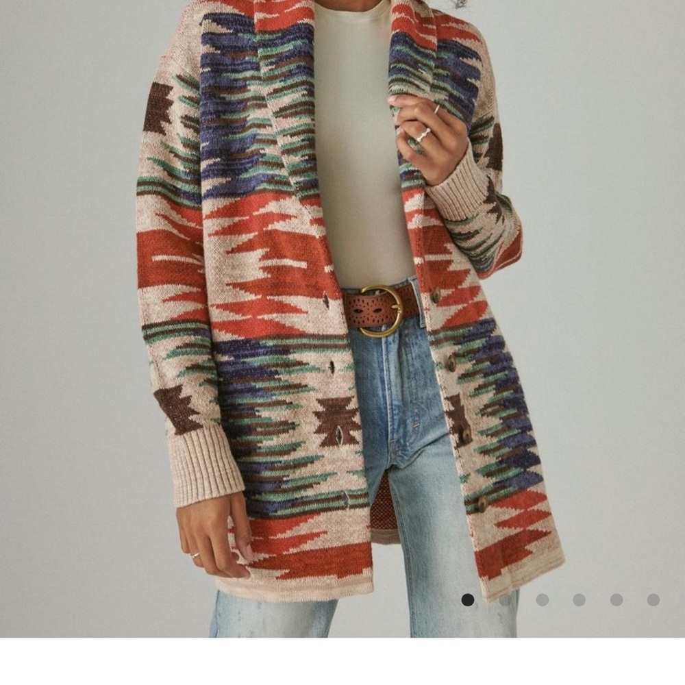 In search of this Aztec sweater from lucky brand in either med or large